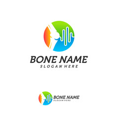 Fototapeta na wymiar Bone Joint Pulse Logo Design Inspiration, Bone Health logo design concept, Bone Treatment logo template vector, Creative icon