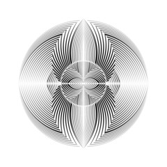 Abstract halftone lines circle background, geometric dynamic pattern, vector modern design texture.