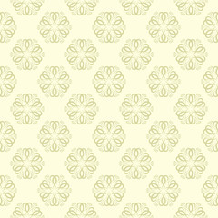 Fototapeta premium Floral seamless pattern. Olive green background with flowers