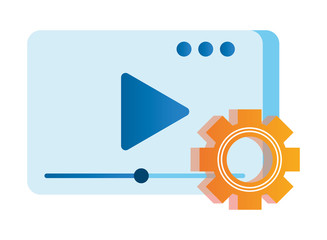 media player template with play button and gear