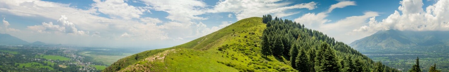 Panoramic view of Srinagar City and Ganderbal town from the Badhra Kund Top