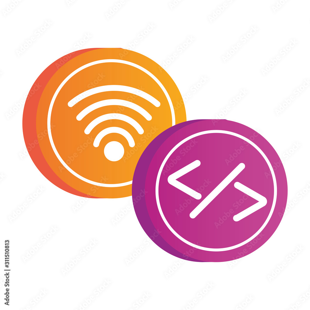 Poster wifi connection signal button icon