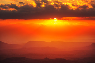 Mountains on sunset