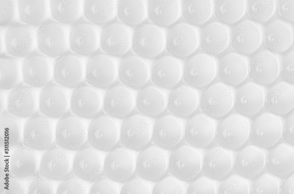 Poster white simple bubbles pattern as futuristic abstract background.