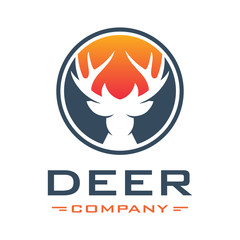 deer head animal logo design your company