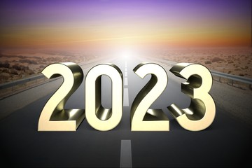 2023 concept, road - 3D rendering