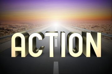Action concept, road - 3D rendering
