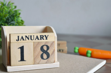 January 2, Appointment date with number cube design.