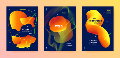 Electronic Music Festival. Dj Poster. Blue 