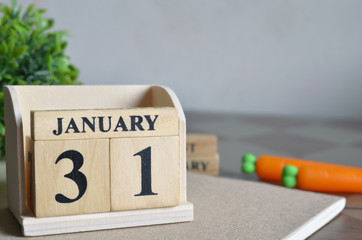 January 2, Appointment date with number cube design.