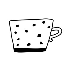 Mug for tea or coffee. Illustration for greeting card, decoration, scrapbooking and other design.