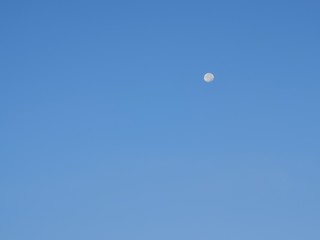 moon in the blue sky natural background