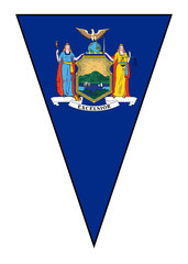 New York State Flag As Bunting Triangle