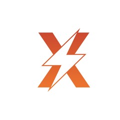 Letter X thunder power shape logo icon. Electrical Icon logo concept.