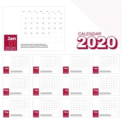 vector  desk calendar 2020 template