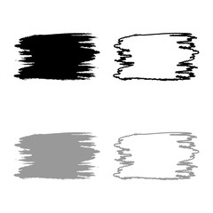Fototapeta premium Grunge background hand drawed brush Retro vintage abstract style Paint of ink icon outline set black grey color vector illustration flat style image