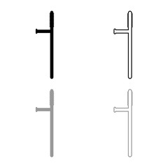 Baton icon outline set black grey color vector illustration flat style image