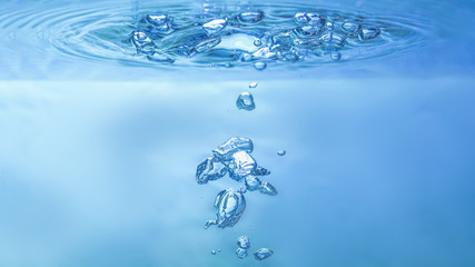 Naklejka na ściany i meble bubbles float to the surface of the water