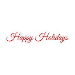 Obraz na płótnie Canvas Happy Holidays red hand drawn lettering on white background for banner, postcard, label, poster design element. Vector illustration.