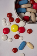 a bunch of drugs on a white background