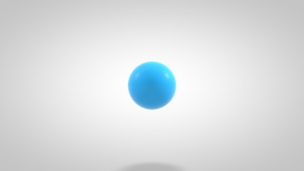 3D rendering of a blue ball, sphere on a white background, isolated illustration.