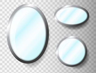 Vector realistic mirrors set
