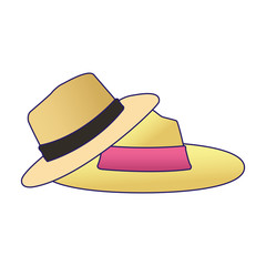 beach hats icon, flat and colorful design