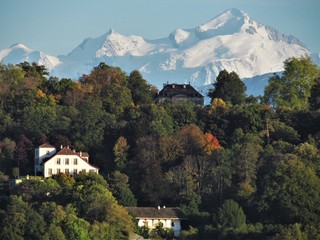 Geneva, Switzerland - October 18th 2019: a Beautiful autumn day in Lake Leman in Geneva. The Lake is surrounded by beautiful mountain that makes the sailing even more spectacular for the many sailors