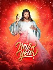 DIVINE MERCY OF JESUS NEW YEAR GREETING CARD