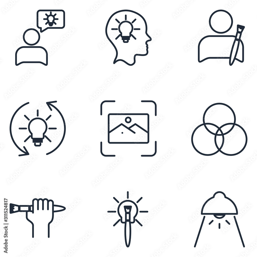 Aufkleber creativity set icons template color editable. creativity symbol vector sign isolated on white backgr