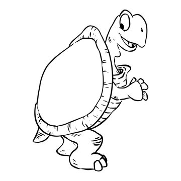 Cartoon illustration of a cute tortoise turtle. Comic style pet doodle