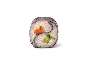 yin yang maki sushi isolated on white background