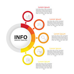 Infographic circle element template can be used for workflow layout, diagram, number options, web design. Infographic business concept with 5 option, parts, steps or processes. 