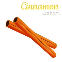 Cinnamon sticks isolated vector illustration, cartoon style colored clip-art.