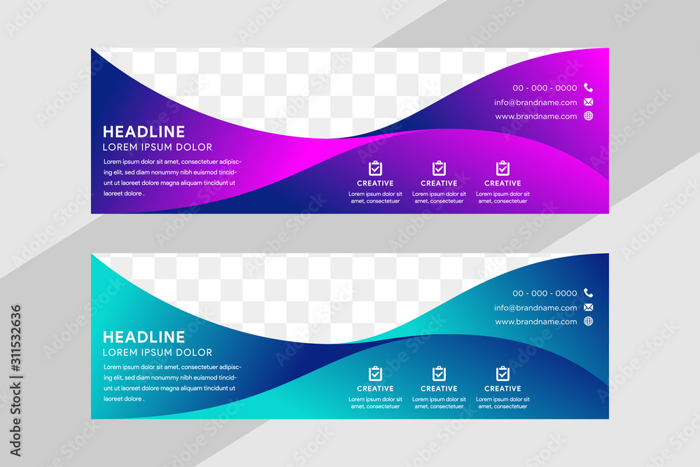 Poster minimal modern cover design web designs. dynamic colorful gradients purple and blue. future geometri