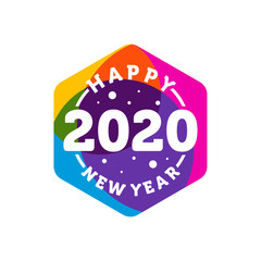 2020 New Year colorful banner, logo for your seasonal holidays flyers, greetings and invitations, christmas themed congratulations and cards.Template for brochures, business diaries