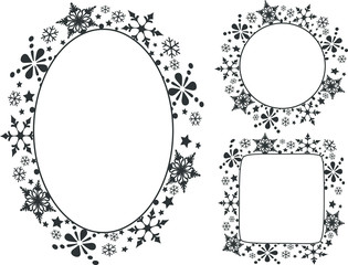 Merry Christmas background frame borders