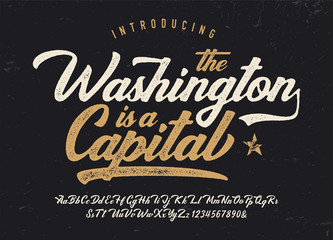 Vintage Brush Font. Retro Typeface. Vector Illustration.