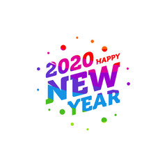 2020 New Year colorful banner, logo for your seasonal holidays flyers, greetings and invitations, christmas themed congratulations and cards.Template for brochures, business diaries