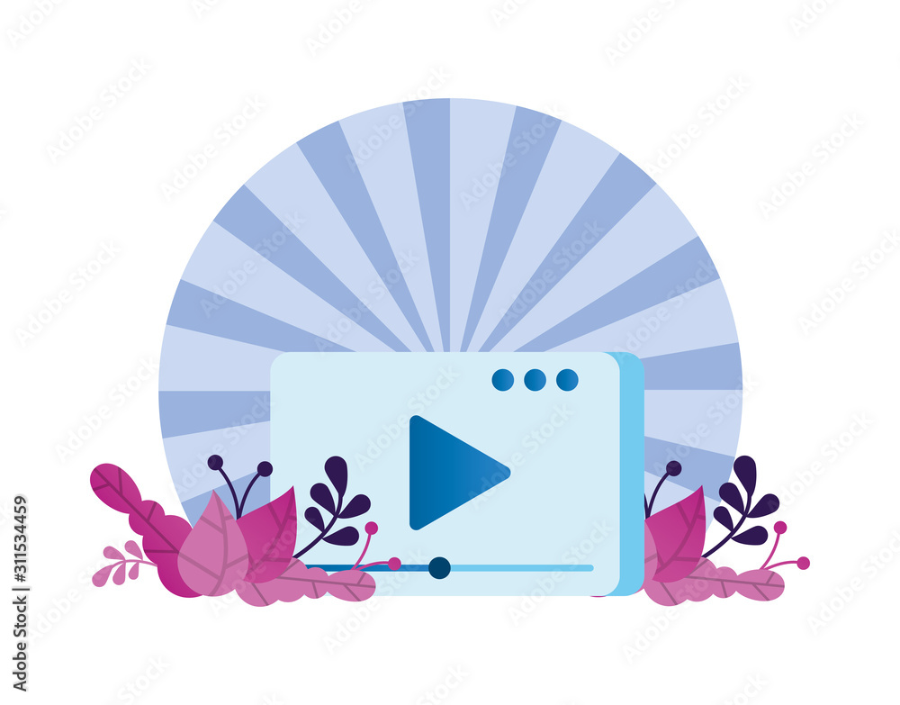 Poster media player template with play button
