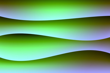 Fondo de ondulaciones iluminadas de color verde.