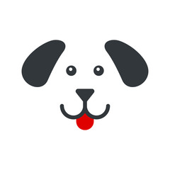 Minimalistic logo, good dog with love, devoted dog
