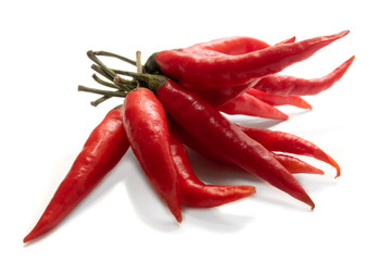 Red hot pepper isolated on white background