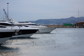Fototapeta premium Yachts are in the marina.