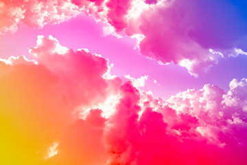 Fototapeta premium Abstract beautiful pastel clouds and sky with colors and dreamy soft sky background.