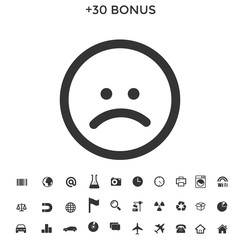 sad face icon vector illustration for website and design icon