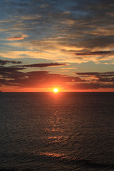 Fototapeta premium sunset over the sea (Baikal lake, Siberia)