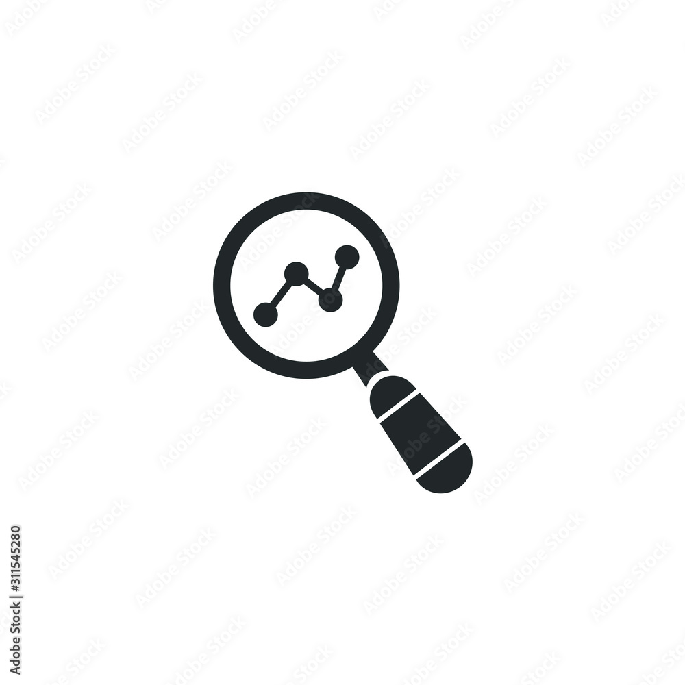 Poster Magnifying glass or search icon template color editable. Magnifying glass symbol vector sign isolated on white background illustration for graphic and web design.