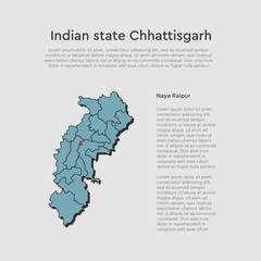 India country map and Chhattisgarh state template