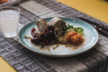 pollo con verduras
